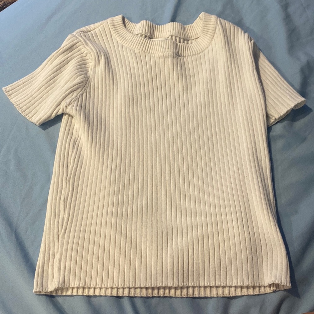 White ribbed crop top